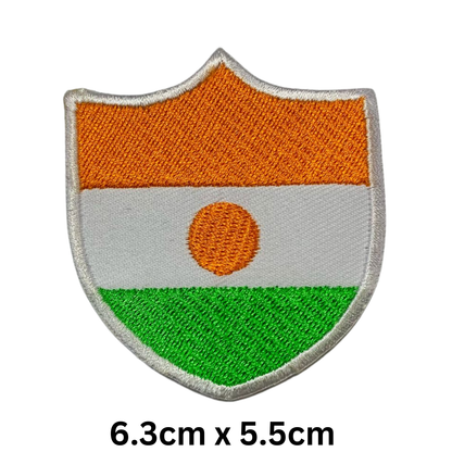 Shield Flag Patch – Embroidered Iron On / Sew On Shield Shaped National Flag Badge | All Countries Available | Heraldic Crest Patch for Jacket, Backpack, Biker Vest, Uniform – Choose Your Country (K-S)