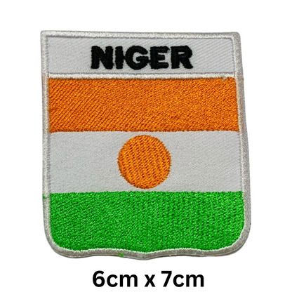 Shield Flag with Name Patch – Embroidered Iron On / Sew On Shield Shaped National Flag Badge with Country Name | All Countries | Badge for Jacket, Biker Vest, Backpack, Uniform (K-S)
