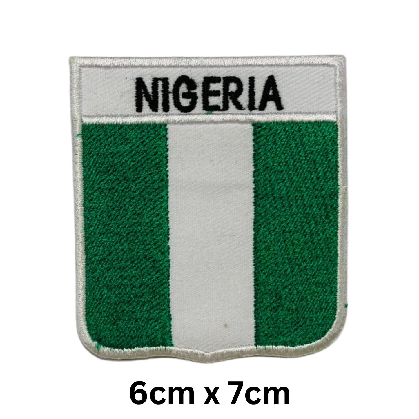 Shield Flag with Name Patch – Embroidered Iron On / Sew On Shield Shaped National Flag Badge with Country Name | All Countries | Badge for Jacket, Biker Vest, Backpack, Uniform (K-S)