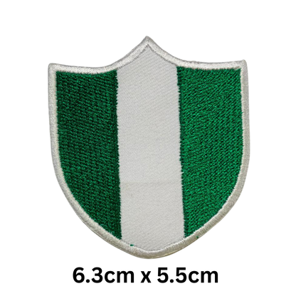 Shield Flag Patch – Embroidered Iron On / Sew On Shield Shaped National Flag Badge | All Countries Available | Heraldic Crest Patch for Jacket, Backpack, Biker Vest, Uniform – Choose Your Country (K-S)