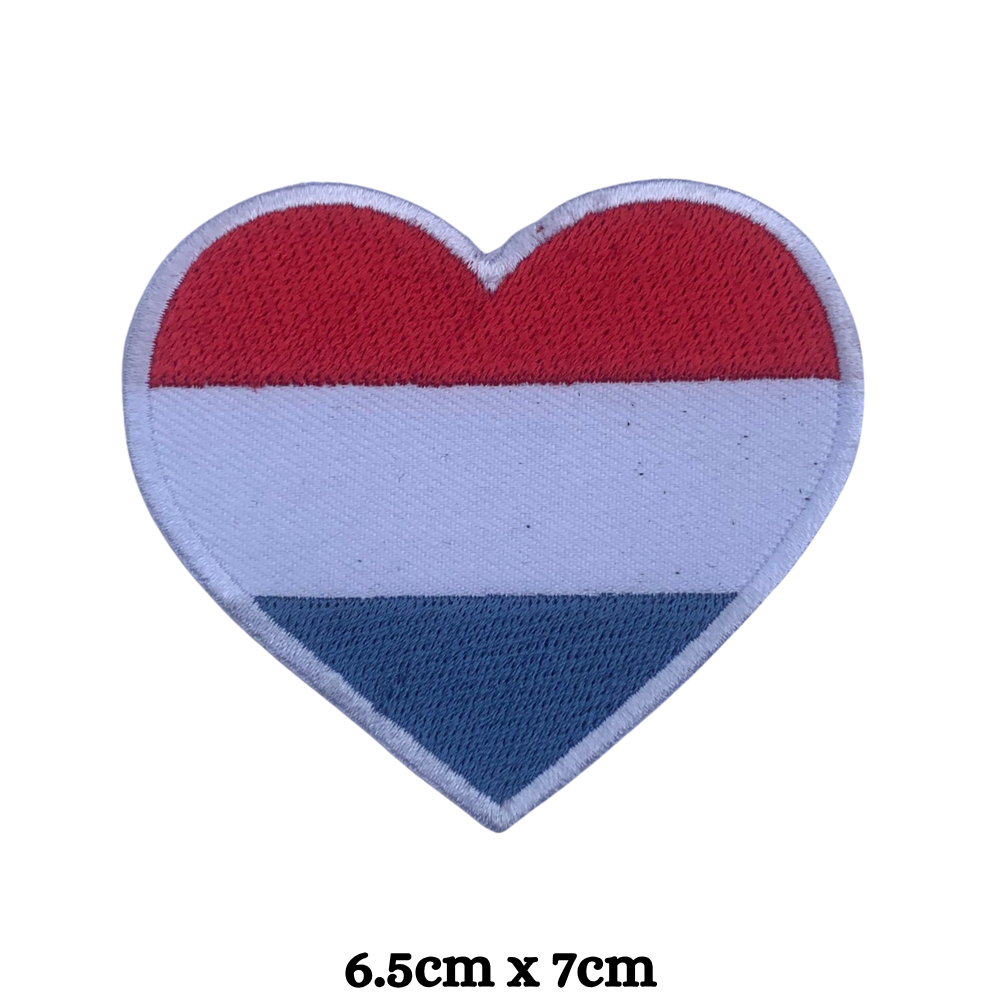 Country Heart Flag Patch – Embroidered Iron On / Sew On Heart Shaped National Flag Badge | All Countries Available | Jackets, Bags, Hats – Gift for Heritage, Travel & Flag Lovers (K-S)