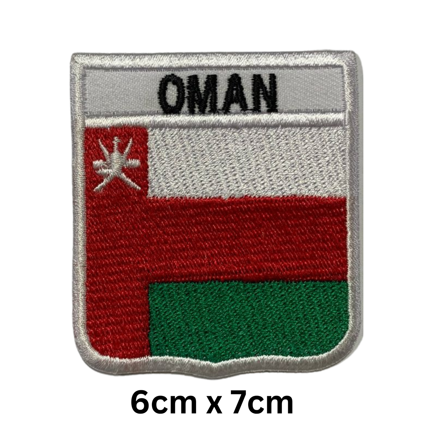 Shield Flag with Name Patch – Embroidered Iron On / Sew On Shield Shaped National Flag Badge with Country Name | All Countries | Badge for Jacket, Biker Vest, Backpack, Uniform (K-S)