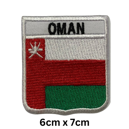 Shield Flag with Name Patch – Embroidered Iron On / Sew On Shield Shaped National Flag Badge with Country Name | All Countries | Badge for Jacket, Biker Vest, Backpack, Uniform (K-S)