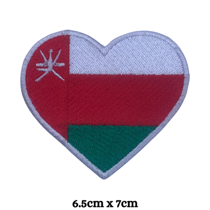 Country Heart Flag Patch – Embroidered Iron On / Sew On Heart Shaped National Flag Badge | All Countries Available | Jackets, Bags, Hats – Gift for Heritage, Travel & Flag Lovers (K-S)