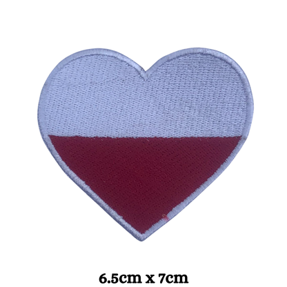 Country Heart Flag Patch – Embroidered Iron On / Sew On Heart Shaped National Flag Badge | All Countries Available | Jackets, Bags, Hats – Gift for Heritage, Travel & Flag Lovers (K-S)