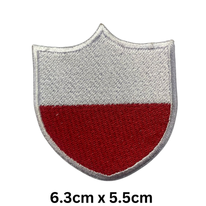 Shield Flag Patch – Embroidered Iron On / Sew On Shield Shaped National Flag Badge | All Countries Available | Heraldic Crest Patch for Jacket, Backpack, Biker Vest, Uniform – Choose Your Country (K-S)