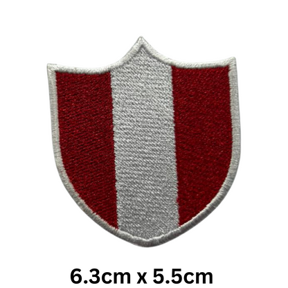 Shield Flag Patch – Embroidered Iron On / Sew On Shield Shaped National Flag Badge | All Countries Available | Heraldic Crest Patch for Jacket, Backpack, Biker Vest, Uniform – Choose Your Country (K-S)