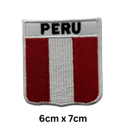 Shield Flag with Name Patch – Embroidered Iron On / Sew On Shield Shaped National Flag Badge with Country Name | All Countries | Badge for Jacket, Biker Vest, Backpack, Uniform (K-S)