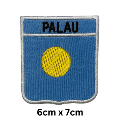 Shield Flag with Name Patch – Embroidered Iron On / Sew On Shield Shaped National Flag Badge with Country Name | All Countries | Badge for Jacket, Biker Vest, Backpack, Uniform (K-S)
