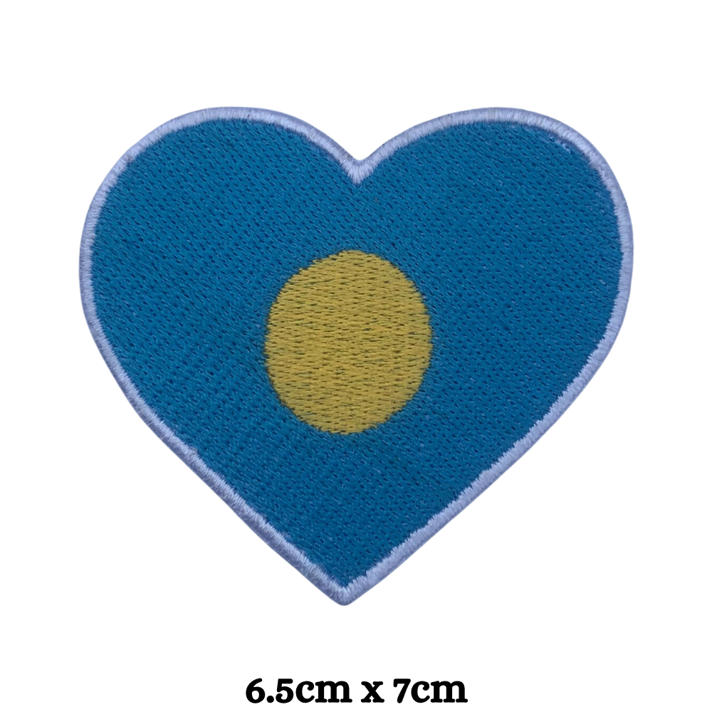 Country Heart Flag Patch – Embroidered Iron On / Sew On Heart Shaped National Flag Badge | All Countries Available | Jackets, Bags, Hats – Gift for Heritage, Travel & Flag Lovers (K-S)