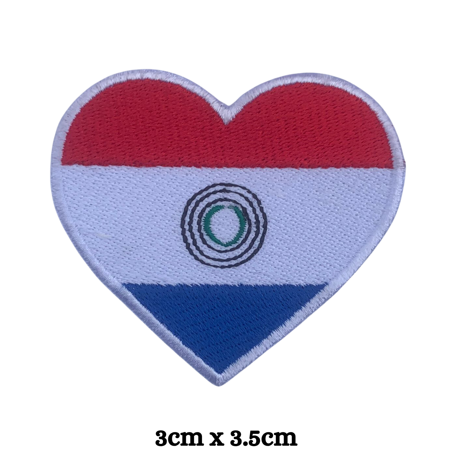 Paraguay Flag Embroidered Patches, Iron-On/Sew-On Applique, Shield, Round, Heart and Rectangle Flag Badges for Jackets, Bags, Uniforms, Various Sizes