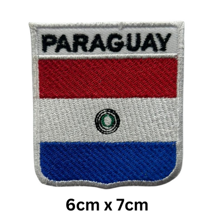 Shield Flag with Name Patch – Embroidered Iron On / Sew On Shield Shaped National Flag Badge with Country Name | All Countries | Badge for Jacket, Biker Vest, Backpack, Uniform (K-S)