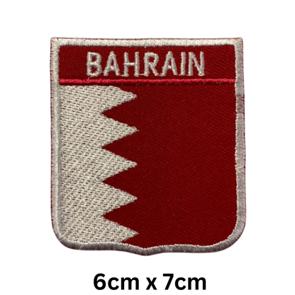 Shield Flag with Name Patch – Embroidered Iron On / Sew On Shield Shaped National Flag Badge with Country Name | All Countries | Badge for Jacket, Biker Vest, Backpack, Uniform (A-J)