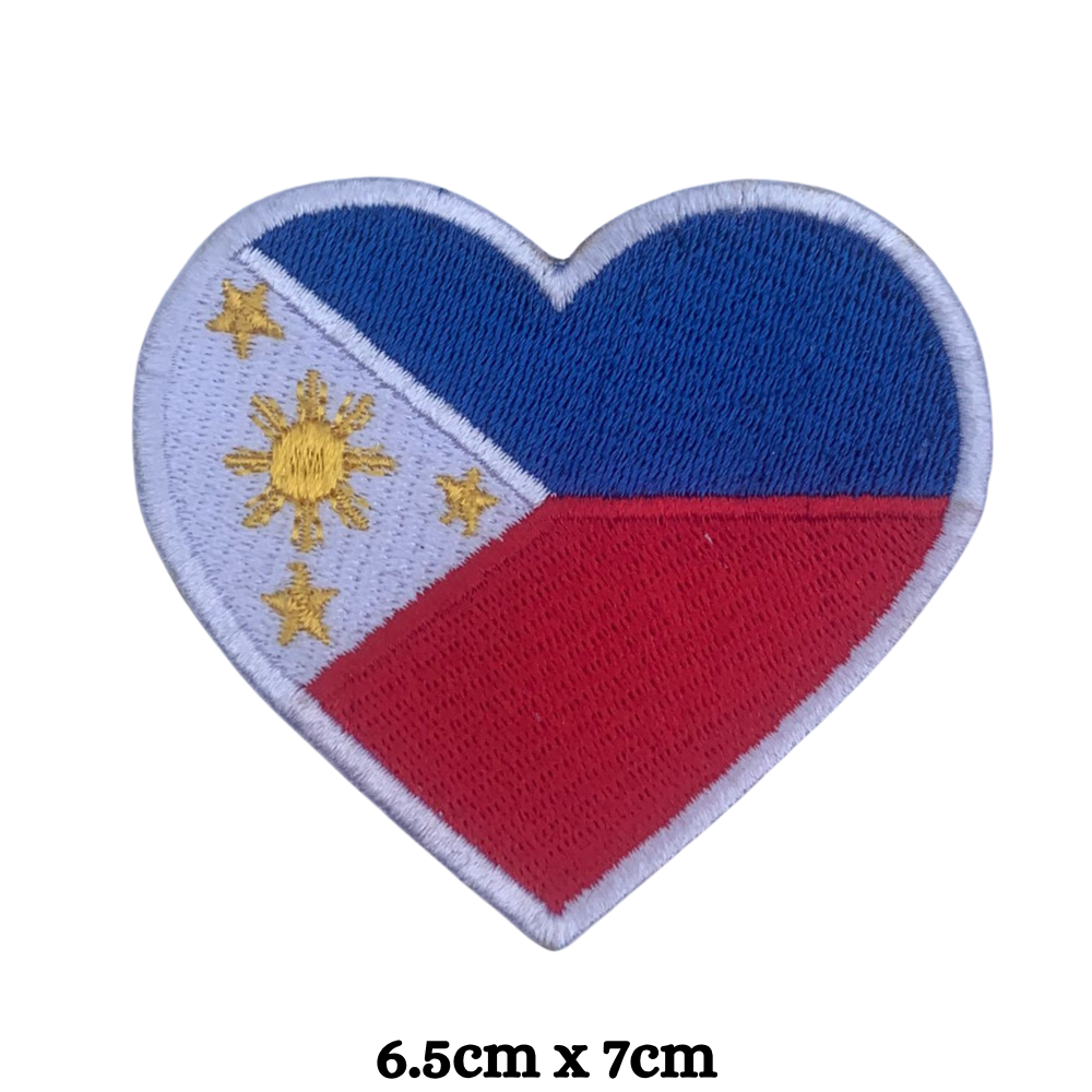 Country Heart Flag Patch – Embroidered Iron On / Sew On Heart Shaped National Flag Badge | All Countries Available | Jackets, Bags, Hats – Gift for Heritage, Travel & Flag Lovers (K-S)