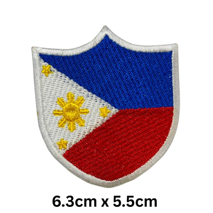 Shield Flag Patch – Embroidered Iron On / Sew On Shield Shaped National Flag Badge | All Countries Available | Heraldic Crest Patch for Jacket, Backpack, Biker Vest, Uniform – Choose Your Country (K-S)