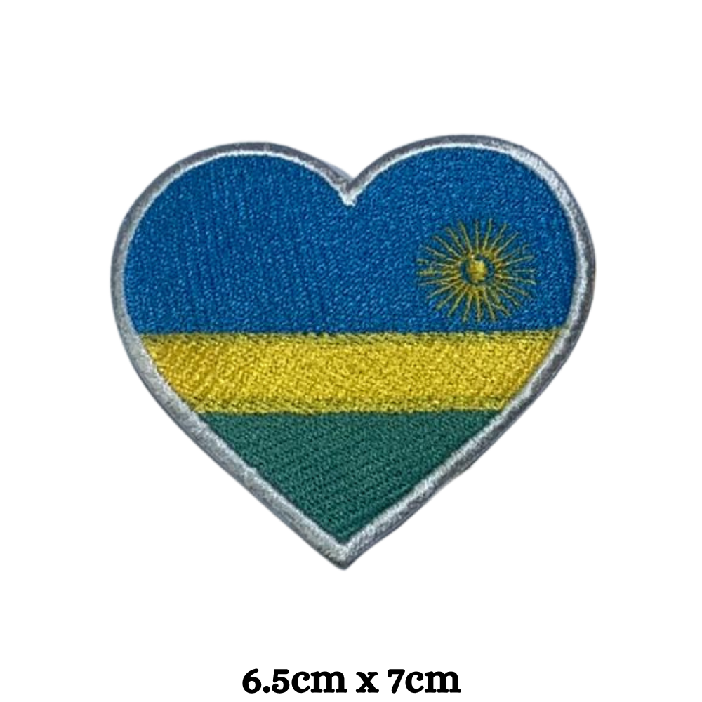 Country Heart Flag Patch – Embroidered Iron On / Sew On Heart Shaped National Flag Badge | All Countries Available | Jackets, Bags, Hats – Gift for Heritage, Travel & Flag Lovers (K-S)