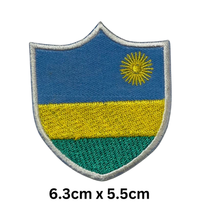 Shield Flag Patch – Embroidered Iron On / Sew On Shield Shaped National Flag Badge | All Countries Available | Heraldic Crest Patch for Jacket, Backpack, Biker Vest, Uniform – Choose Your Country (K-S)
