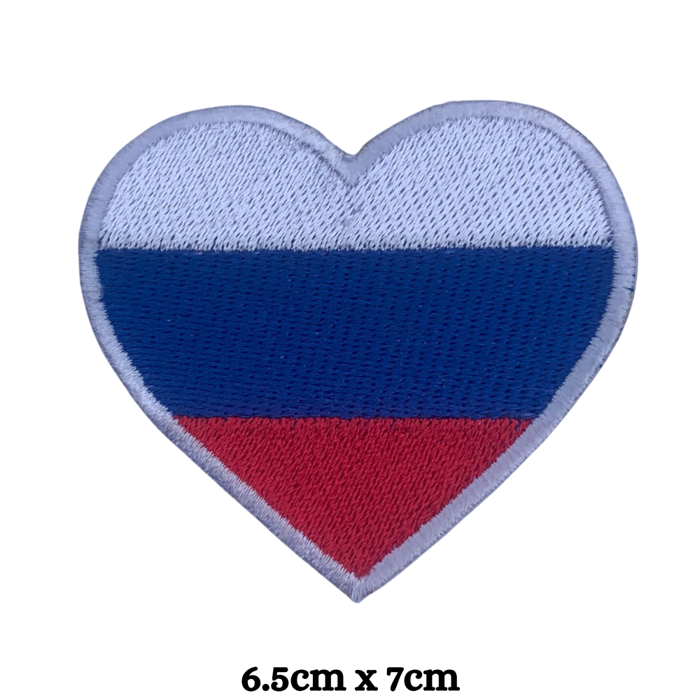 Country Heart Flag Patch – Embroidered Iron On / Sew On Heart Shaped National Flag Badge | All Countries Available | Jackets, Bags, Hats – Gift for Heritage, Travel & Flag Lovers (K-S)