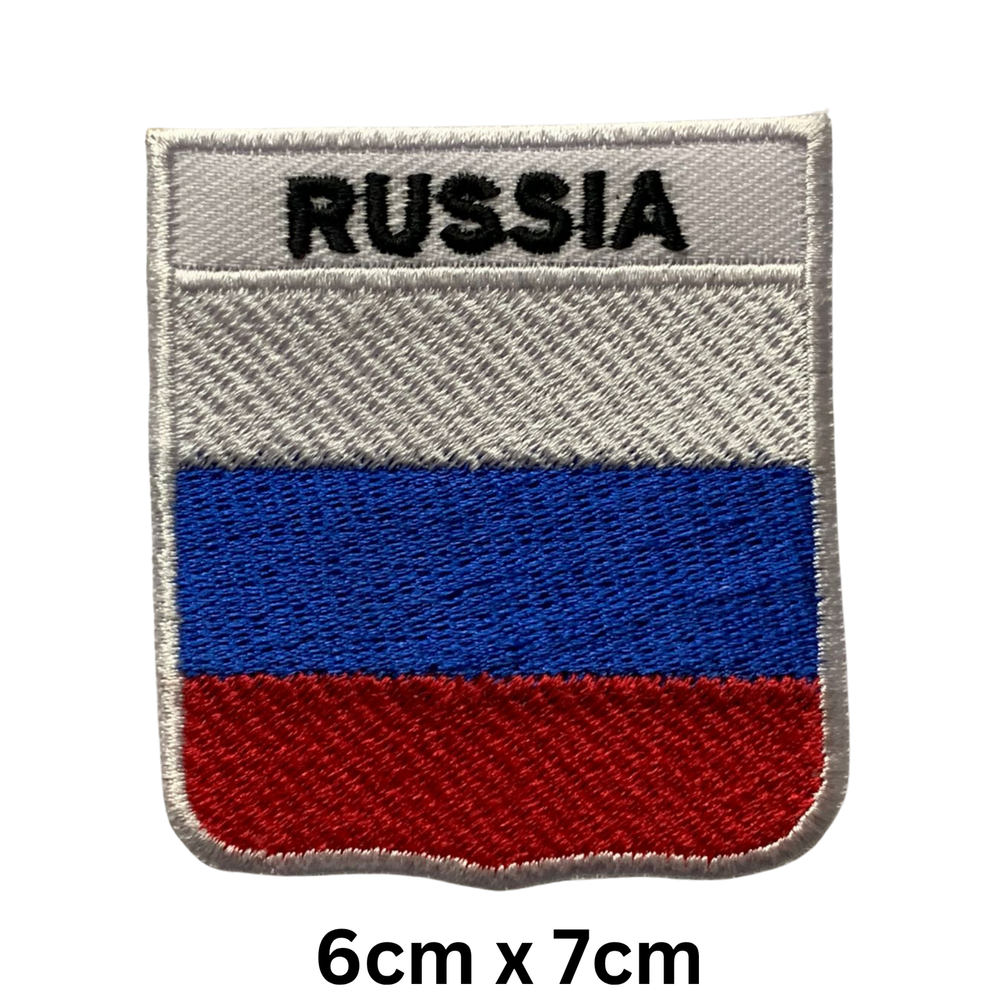 Shield Flag with Name Patch – Embroidered Iron On / Sew On Shield Shaped National Flag Badge with Country Name | All Countries | Badge for Jacket, Biker Vest, Backpack, Uniform (K-S)