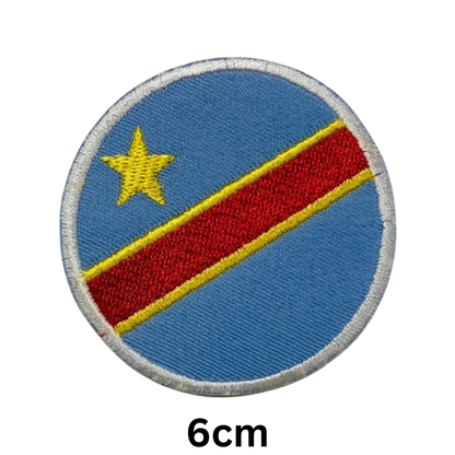 Round Flag Patch – 6cm Circular Embroidered Iron On / Sew On National Flag Badge | All Countries | Tactical Military Emblem for Hats, Jackets, Backpacks, Uniforms – Choose Your Country (A-J)
