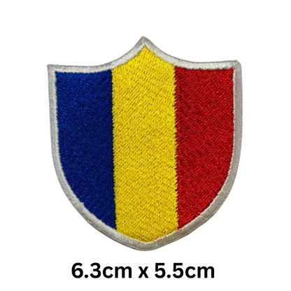 Shield Flag Patch – Embroidered Iron On / Sew On Shield Shaped National Flag Badge | All Countries Available | Heraldic Crest Patch for Jacket, Backpack, Biker Vest, Uniform – Choose Your Country (K-S)