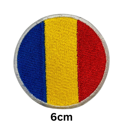 Round Flag Patch – 6cm Circular Embroidered Iron On / Sew On National Flag Badge | All Countries | Tactical Military Emblem for Hats, Jackets, Backpacks, Uniforms – Choose Your Country (K-S)