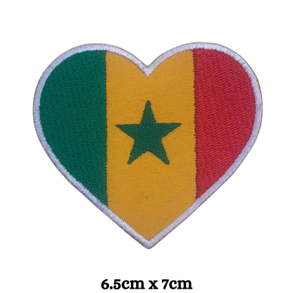 Country Heart Flag Patch – Embroidered Iron On / Sew On Heart Shaped National Flag Badge | All Countries Available | Jackets, Bags, Hats – Gift for Heritage, Travel & Flag Lovers (K-S)