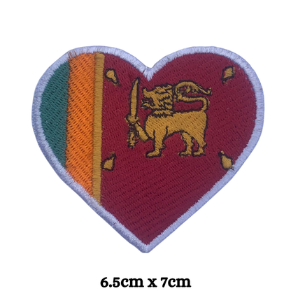 Country Heart Flag Patch – Embroidered Iron On / Sew On Heart Shaped National Flag Badge | All Countries Available | Jackets, Bags, Hats – Gift for Heritage, Travel & Flag Lovers (K-S)