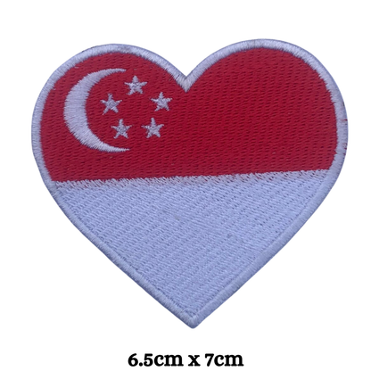 Country Heart Flag Patch – Embroidered Iron On / Sew On Heart Shaped National Flag Badge | All Countries Available | Jackets, Bags, Hats – Gift for Heritage, Travel & Flag Lovers (K-S)