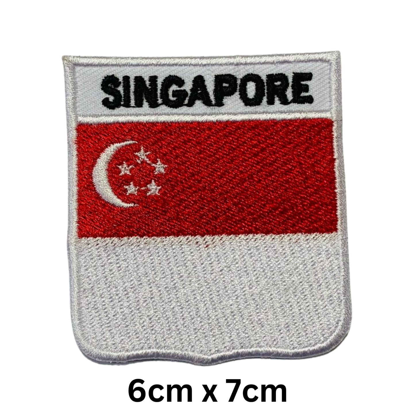 Shield Flag with Name Patch – Embroidered Iron On / Sew On Shield Shaped National Flag Badge with Country Name | All Countries | Badge for Jacket, Biker Vest, Backpack, Uniform (K-S)
