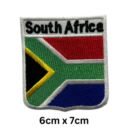 Shield Flag with Name Patch – Embroidered Iron On / Sew On Shield Shaped National Flag Badge with Country Name | All Countries | Badge for Jacket, Biker Vest, Backpack, Uniform (K-S)
