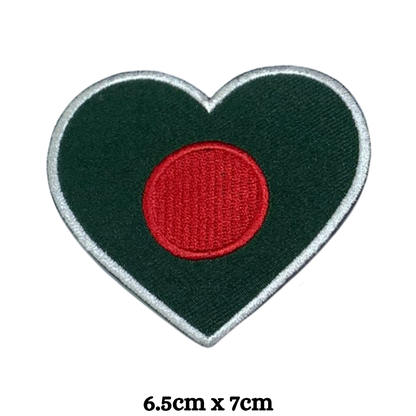 Bangladesh Flag Embroidered Patches, Iron-On/Sew-On Applique, Shield, Round, Heart and Rectangle Flag Badges for Jackets, Bags, Uniforms, Various Sizes