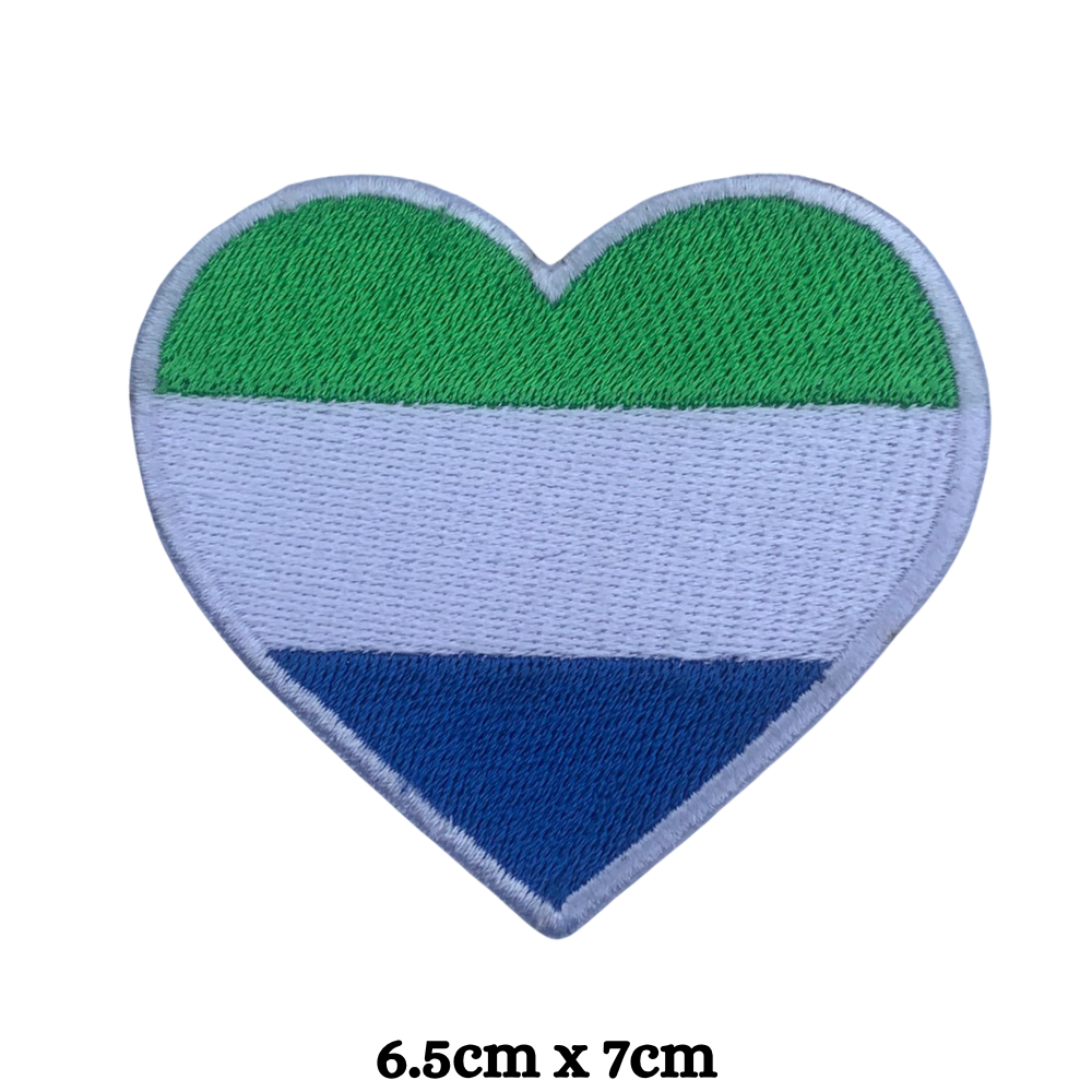 Country Heart Flag Patch – Embroidered Iron On / Sew On Heart Shaped National Flag Badge | All Countries Available | Jackets, Bags, Hats – Gift for Heritage, Travel & Flag Lovers (K-S)