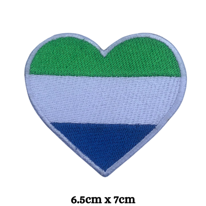 Country Heart Flag Patch – Embroidered Iron On / Sew On Heart Shaped National Flag Badge | All Countries Available | Jackets, Bags, Hats – Gift for Heritage, Travel & Flag Lovers (K-S)