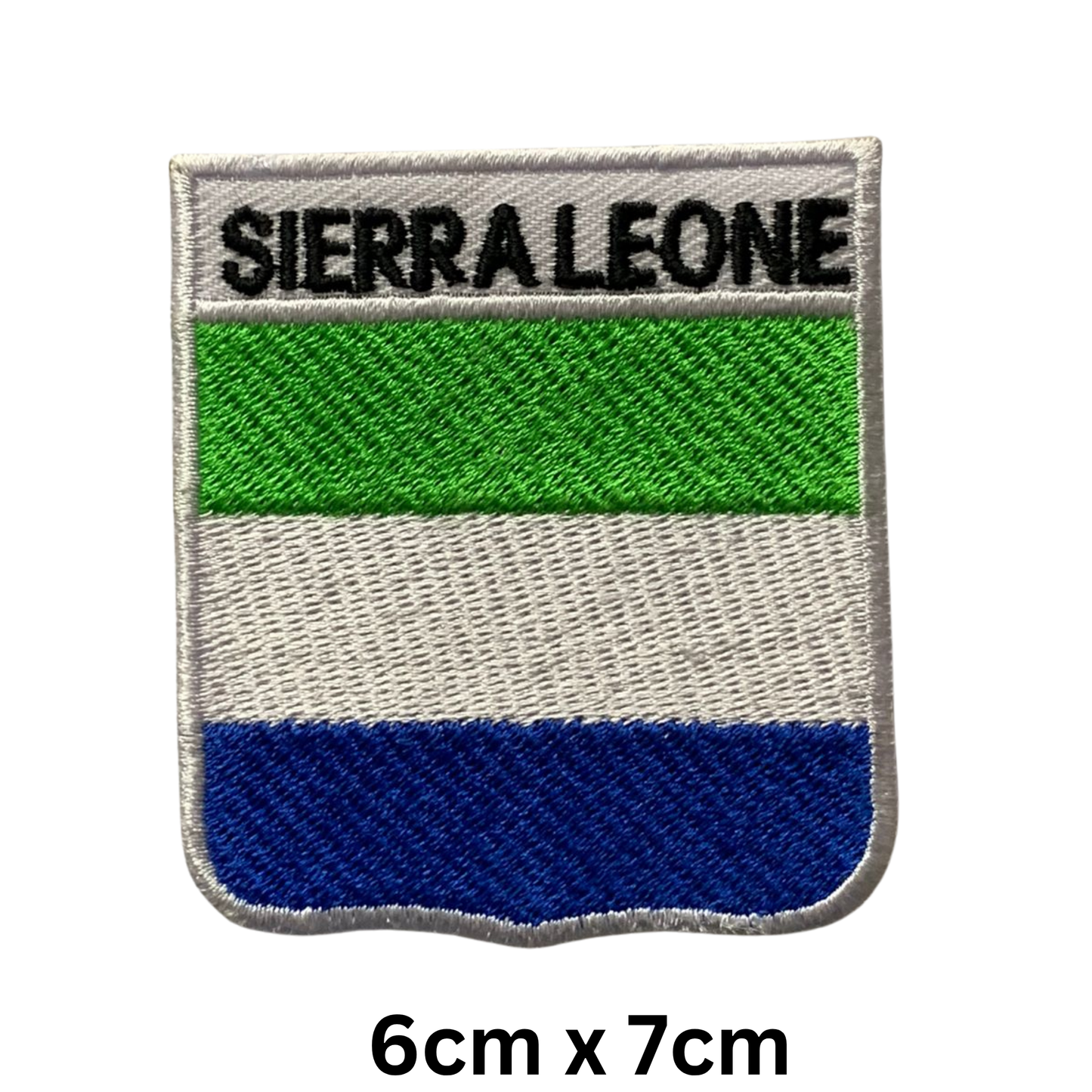 Shield Flag with Name Patch – Embroidered Iron On / Sew On Shield Shaped National Flag Badge with Country Name | All Countries | Badge for Jacket, Biker Vest, Backpack, Uniform (K-S)