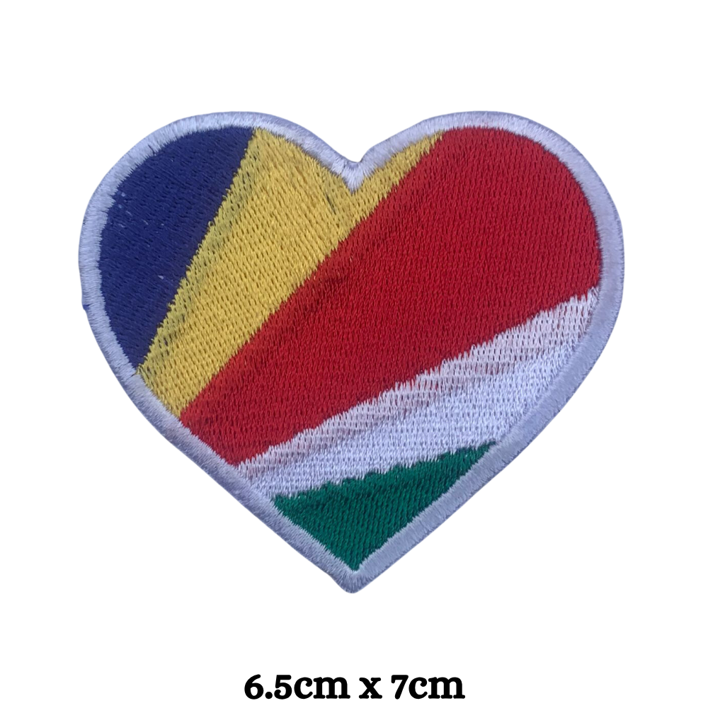 Country Heart Flag Patch – Embroidered Iron On / Sew On Heart Shaped National Flag Badge | All Countries Available | Jackets, Bags, Hats – Gift for Heritage, Travel & Flag Lovers (K-S)