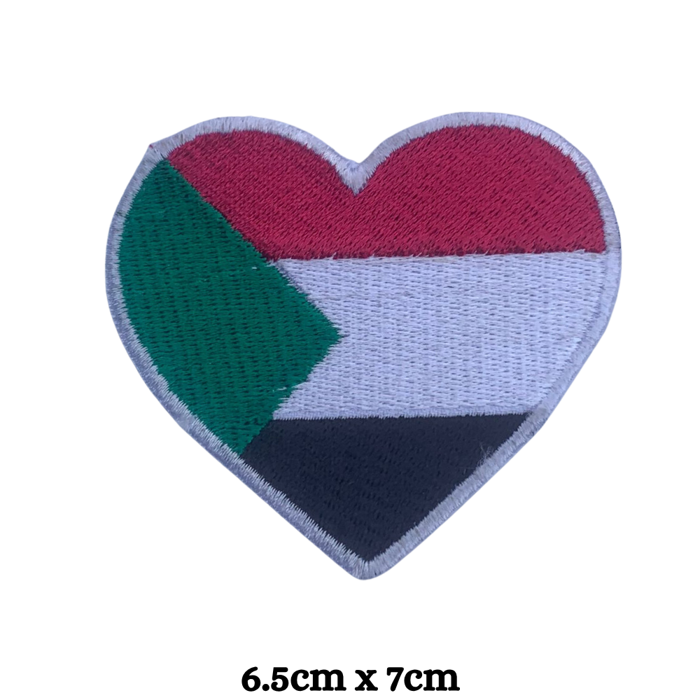 Country Heart Flag Patch – Embroidered Iron On / Sew On Heart Shaped National Flag Badge | All Countries Available | Jackets, Bags, Hats – Gift for Heritage, Travel & Flag Lovers (K-S)