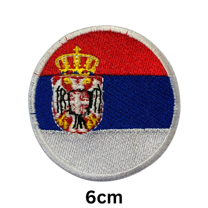 Round Flag Patch – 6cm Circular Embroidered Iron On / Sew On National Flag Badge | All Countries | Tactical Military Emblem for Hats, Jackets, Backpacks, Uniforms – Choose Your Country (K-S)