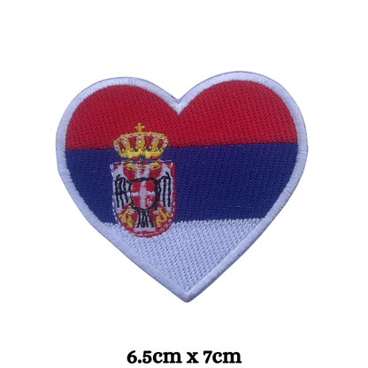 Country Heart Flag Patch – Embroidered Iron On / Sew On Heart Shaped National Flag Badge | All Countries Available | Jackets, Bags, Hats – Gift for Heritage, Travel & Flag Lovers (K-S)
