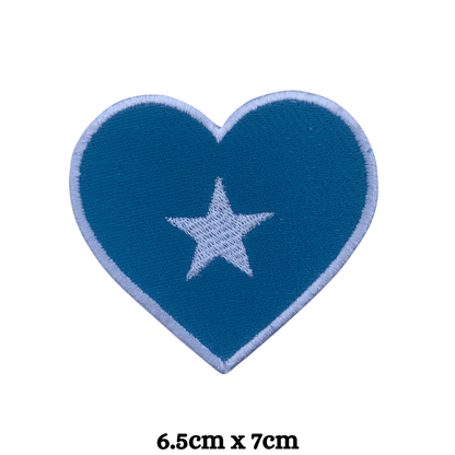 Country Heart Flag Patch – Embroidered Iron On / Sew On Heart Shaped National Flag Badge | All Countries Available | Jackets, Bags, Hats – Gift for Heritage, Travel & Flag Lovers (K-S)