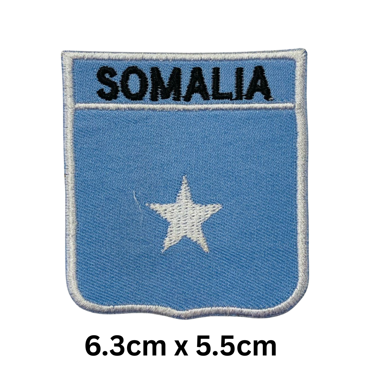Shield Flag with Name Patch – Embroidered Iron On / Sew On Shield Shaped National Flag Badge with Country Name | All Countries | Badge for Jacket, Biker Vest, Backpack, Uniform (K-S)