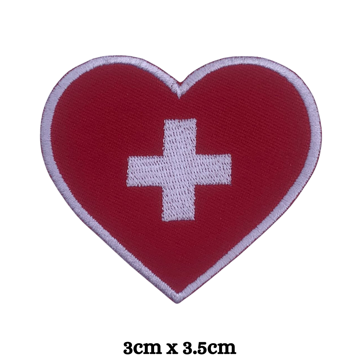BeBuz Switzerland Flag Embroidered Patches, Iron-On/Sew-On Applique, Shield, Round, Heart and Rectangle Flag Badges for Jackets, Bags, Uniforms, Various Sizes
