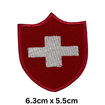 Shield Flag Patch – Embroidered Iron On / Sew On Shield Shaped National Flag Badge | All Countries Available | Heraldic Crest Patch for Jacket, Backpack, Biker Vest, Uniform – Choose Your Country (K-S)