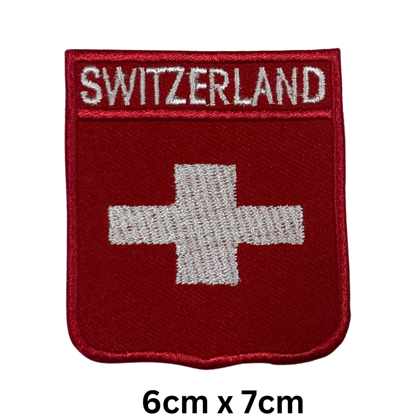Shield Flag with Name Patch – Embroidered Iron On / Sew On Shield Shaped National Flag Badge with Country Name | All Countries | Badge for Jacket, Biker Vest, Backpack, Uniform (K-S)