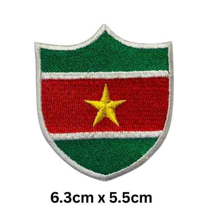 Shield Flag Patch – Embroidered Iron On / Sew On Shield Shaped National Flag Badge | All Countries Available | Heraldic Crest Patch for Jacket, Backpack, Biker Vest, Uniform – Choose Your Country (K-S)