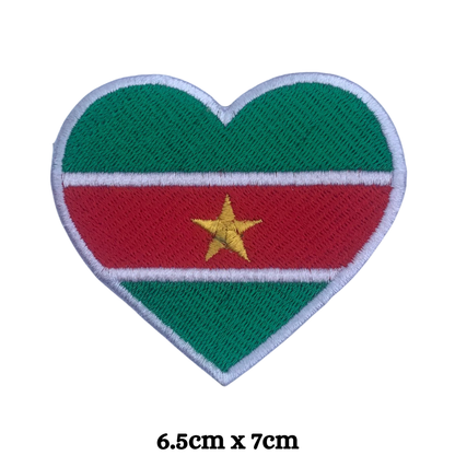 Country Heart Flag Patch – Embroidered Iron On / Sew On Heart Shaped National Flag Badge | All Countries Available | Jackets, Bags, Hats – Gift for Heritage, Travel & Flag Lovers (K-S)