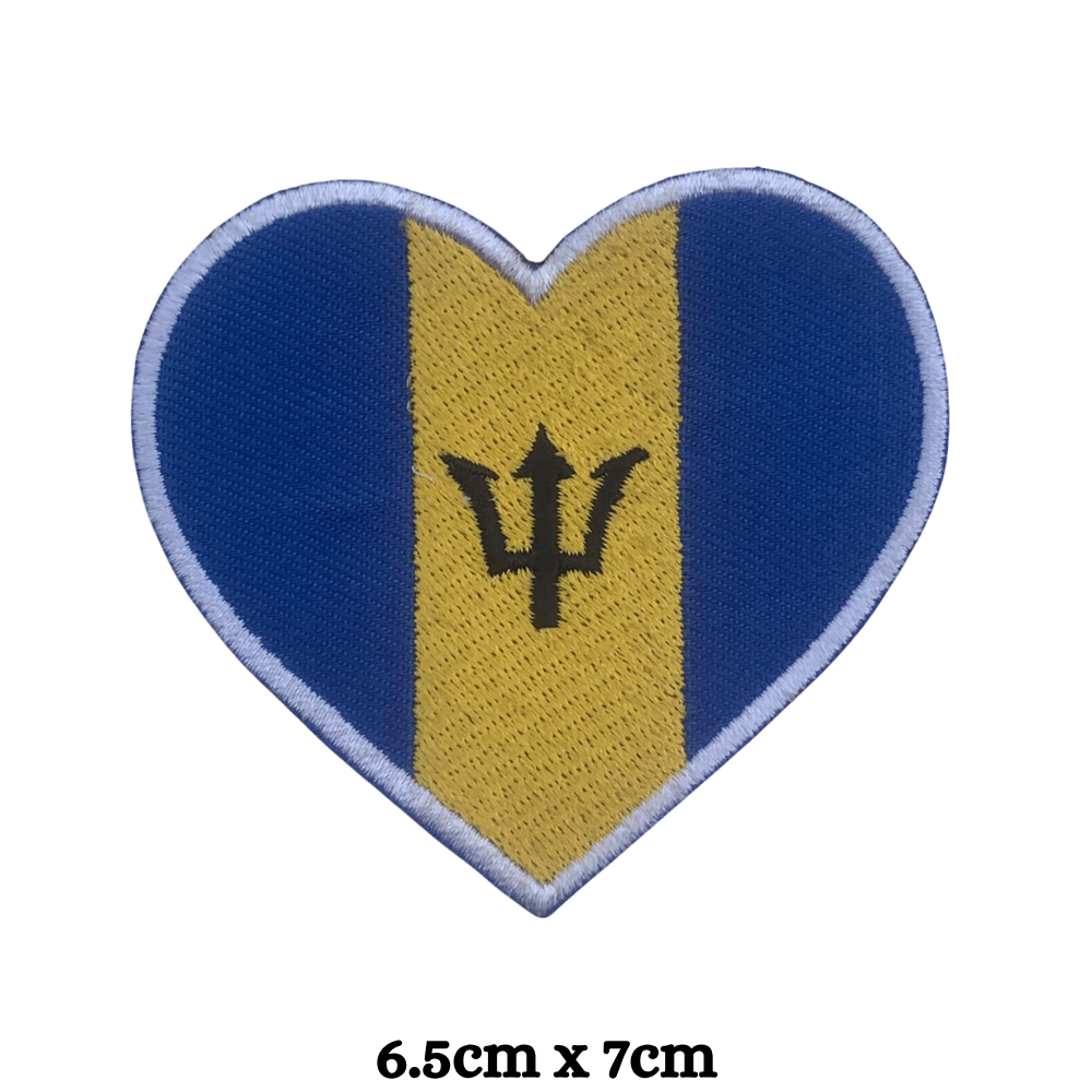 Country Heart Flag Patch – Embroidered Iron On / Sew On Heart Shaped National Flag Badge | All Countries Available | Jackets, Bags, Hats – Gift for Heritage, Travel & Flag Lovers (A-J)