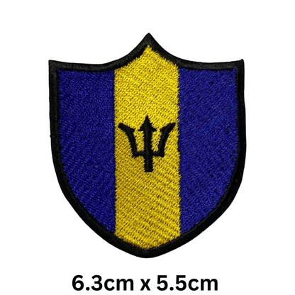 Shield Flag Patch – Embroidered Iron On / Sew On Shield Shaped National Flag Badge | All Countries Available | Heraldic Crest Patch for Jacket, Backpack, Biker Vest, Uniform – Choose Your Country (A-J)