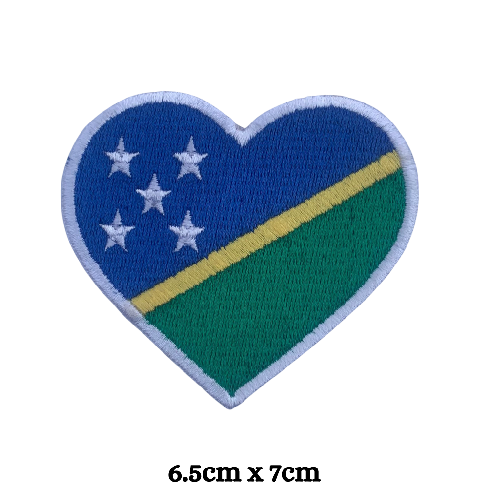 Country Heart Flag Patch – Embroidered Iron On / Sew On Heart Shaped National Flag Badge | All Countries Available | Jackets, Bags, Hats – Gift for Heritage, Travel & Flag Lovers (K-S)