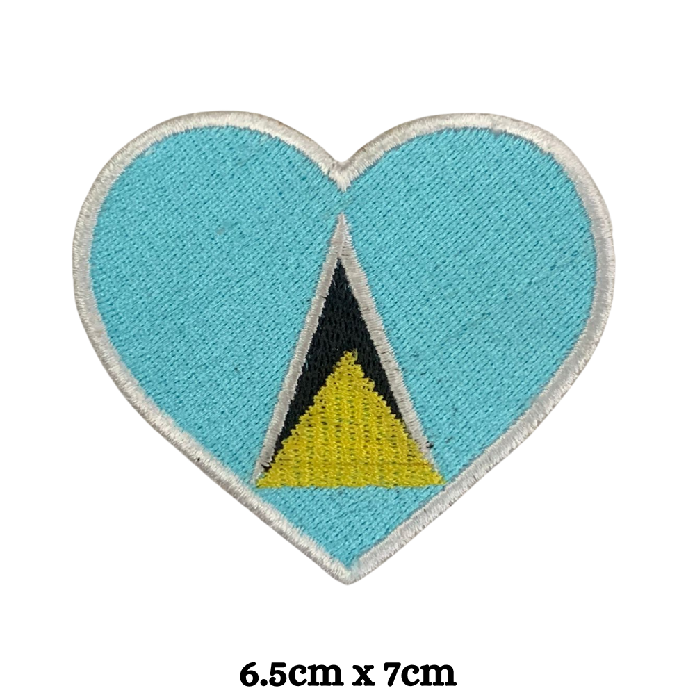 Country Heart Flag Patch – Embroidered Iron On / Sew On Heart Shaped National Flag Badge | All Countries Available | Jackets, Bags, Hats – Gift for Heritage, Travel & Flag Lovers (K-S)